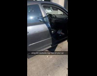 Starbucks logo fell on car drive thru 