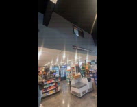 Woman drop bucket on string give product