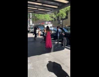 Collab IITW - Two women dress tiktok transition on sidewalk