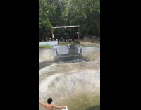 Guy hits head at skate park while he slides 