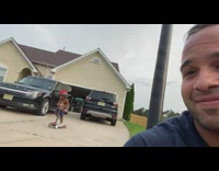 Boy rides scooter hits black mailbox fail 