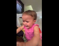 Dad gives credit card and wallet to baby