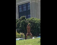 Man thin underwear orange peel dance public park Part 2