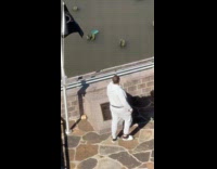 Guy crash out screams loudly on rooftop part 2