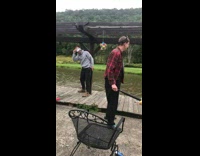 Guy hits friend instead of pinata lake