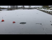 Rock throw to ice make laser sounds 