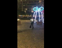 Girl white sleeves kpop dance swing lights