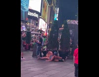 Two women doing roller blading spin trick fall mid spin