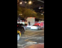 Collab WINY - Man hitch a ride behind a bus