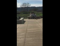 Three people family auto timer winery