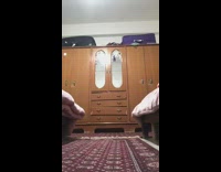 Guy attempts handstand falls over fail  bedroom