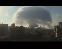 Explosion in Beirut Lebanon city neighborhood  