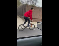 BitchMP - Guy on bike red sweater runs into car