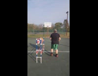 Man shoots 3 consecutive half court shots 