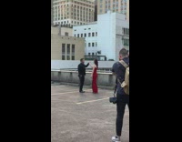 Group of people photo shoot parking lot