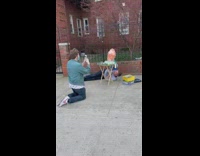 Guy Films With Puppet for Chess Commercial