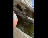 Collab IITW - Woman bikini poses gets splashed by water