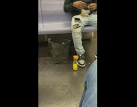 Guy takes weed out from bag 