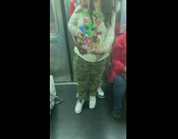 Gerbil drinks water on train