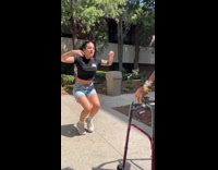 Woman jokes about doing hard PT exercises for dad