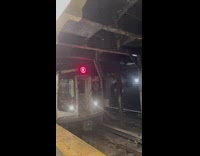 Train station ceiling falls onto train 