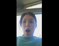 Woman in blue green shirt drops lizard jumps on girl friend 