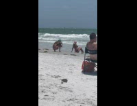 Collab IITW - Woman in bikini pink cap beach pose