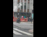 Sesame street characters dancing on the street