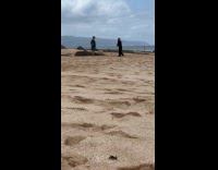 Collab IITW - Woman with hat spins at the beach