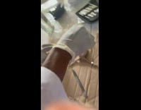 Frog jumps to the filmer from its dissection