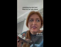 Girl prank parents put diesel in car