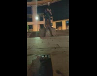 Three men stacked on top of each other and fell