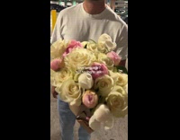 Woman films husband love language giving flowers