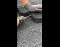 Guy uses drill on roof hand fail 