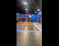 Man at trampoline park almost landed on kid
