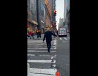 Collab winy - Donald trump mask direct traffic crosswalk nyc