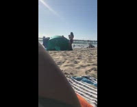 Two girls tiktok dance green beach tent 