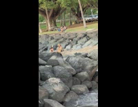 Two girls bikini put sand on arm beach part 2