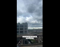 Construction materials flies off from building 