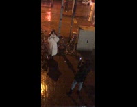 White coat bikes night outdoors 