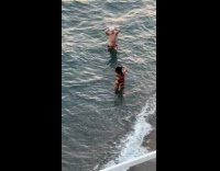 Man shirtless photoshoot at the beach shore Part 1