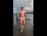 Guy jumps off tall building into water