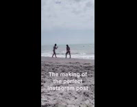 Girl poses on the beach 