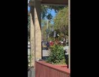 Woman in black jacket selfie at the parking lot