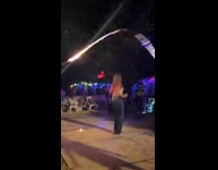 Woman jumps on jump rope on fire and misses