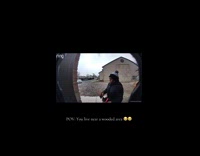 Wild animals passing through womans yard 