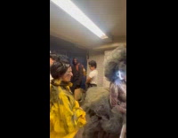 Women wearing strange costumes for Halloween 