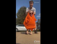 Collab BoysIG - Guy dribbles basketball orange shirt girl sunglasses