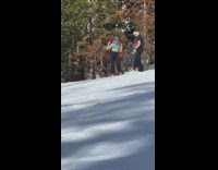 Lady in Sports Bra Pose for Picture on Snow
