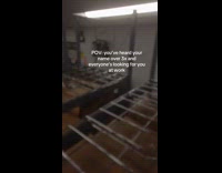 Girl hiding on storage racks